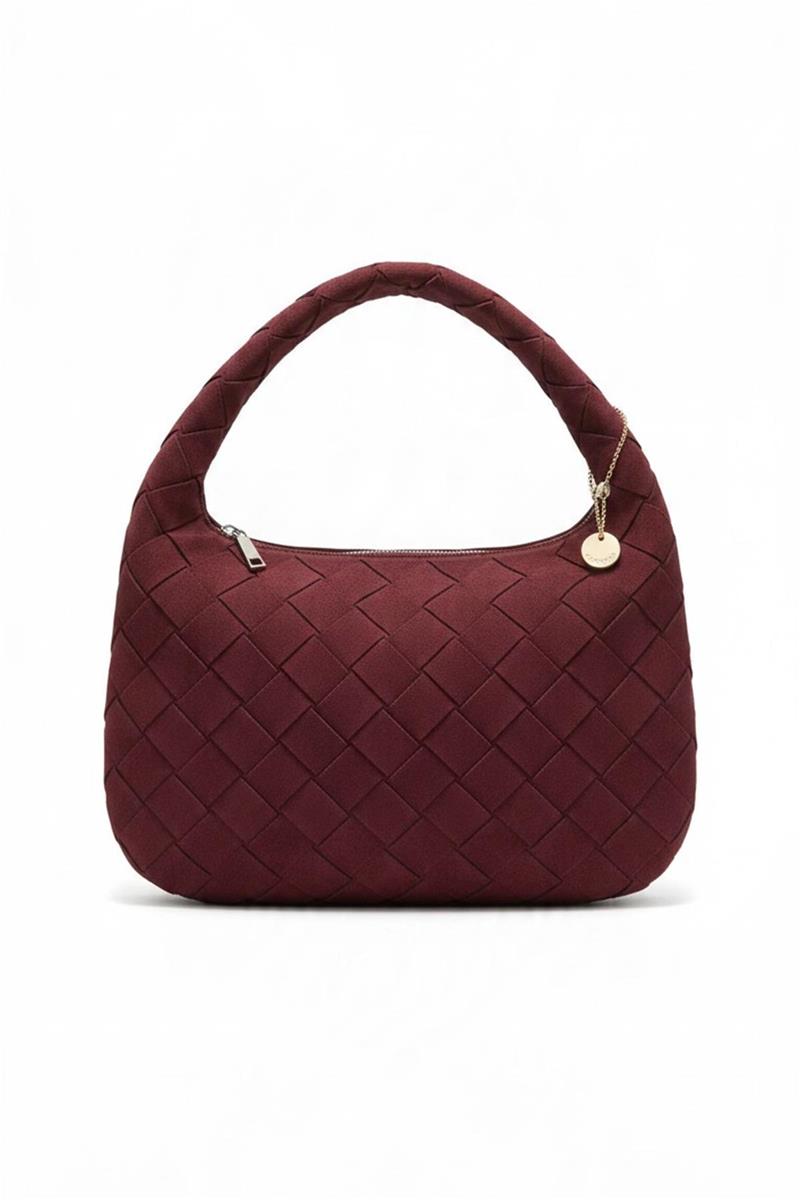 borsa intrecciata effetto scamosciato polly